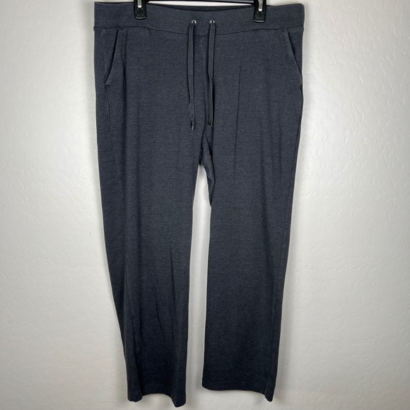 croft & barrow Pants - Croft & Barrow Lounge Pants Womens L Gray Drawstring Stretch Knit Comfy Casual